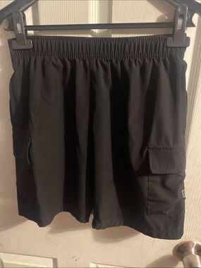 Layer 8 Black Kids Cargo Shorts with Pockets